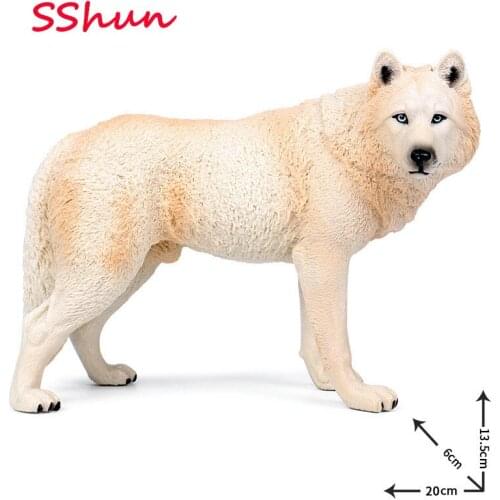 20*6*13.5CM New Styles animal wolf model toy Children solid plastic toy simulation wild large male wolf model decoration