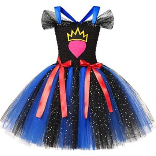 2021 Halloween Cosplay Tutu Dresses for Children Purple Black Witch Kids Girls Costumes for Halloween Party Toddler Baby Dresses