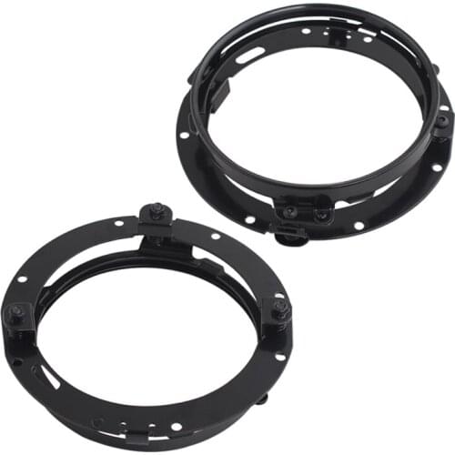 2x Black Headlight Mounting Bracket For Harley Touring Softail FLD 7" Headlight Round Ring Bezel Holder Clamp For Wrangler JK TJ