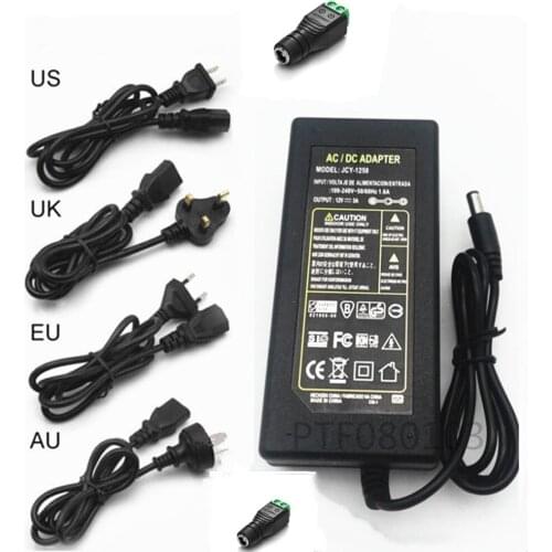 AC110 220V Power Supply Adapter Transformer LED Strip 2A 3A 5A 8A DC 5V 12V 24V 5V 12V 24V Power Supply Adapter US/EU/UK/AU Plug