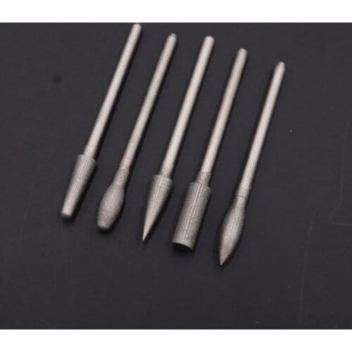 400# 2.35mm shank 1-5mm 5pc/set Diamond Grinding burr abrasive bits jade diamond polishing bits teeth grinding needle