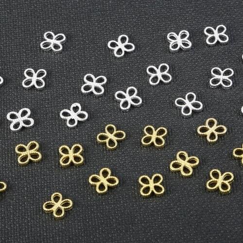 10pcs 8mm Gold Silver Plated Double Hole Connector Bead Charms Pendant Connectors For DIY Earring Bracelet Tassel Jewelry Making