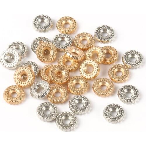 300/500pcs Big Hole Plastic CCB Beads Loose Beads Pattern European Bead for Jewelry Making Flower Spacer Beads (Not Metal)