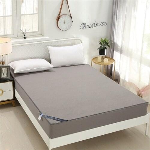 Super Waterproof Mattress Cover Embossing Sanding Soft Bed Mattress Pad Protector Cover Six Side All-inclusive Zipper Bed Cover