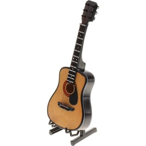 1/6 Scale Wooden Guitar Model Handmade Mini Guitar Model Action Figures Toys 12inch Dollhouse Accessories Musical Instrument