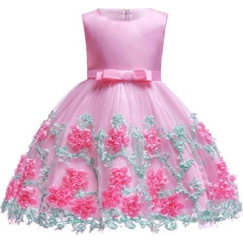 Kids Summer Dresses For Girls Vintage Baby Girl Dress Christmas Party Wedding Christening Flower Infant Clothing Bebes Costume