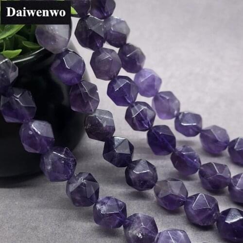 Purple Amethyst Beads 6-12mm Faceted Natural Stone Cut Gem Geometry DIY
