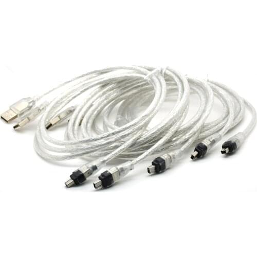 5pcs/bag USB Male to Firewire IEEE 1394 4 Pin Male iLink Adapter Cord Cable 3ft 100cm for SONY DCR-TRV75E DV