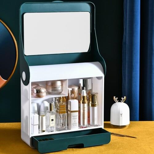 Bathroom Cosmetic Storage Box Waterproof Makeup Organizer Wall-mounted Storage Rack Desktop Organizer Dropshipping No punching