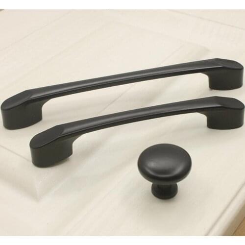 Brief Black U Shape Cabinet Knobs and Handles Furniture Fittings