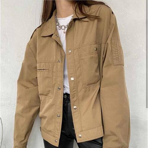 B-TOTO American Retro Brown Short Lapel All-match Jacket Female Ins Tide Loose Jacket 2021 New Fashion
