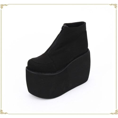 Princess sweet lolita shoes new cos anime thick muffin bottom zipper super high-heeled flatform shoes pu9631