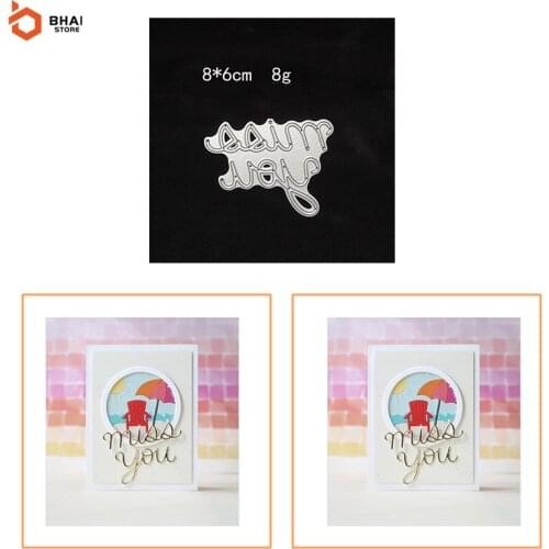 Miss Words Metal Cutting Dies Stencil DIY Cards Stencils Photo Album Embossing Paper Making Scrapbooking Craft Dies 2021 New