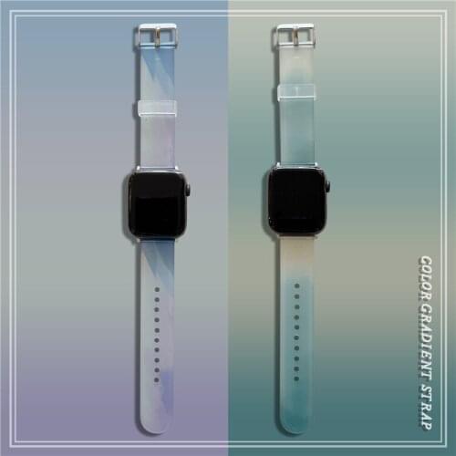 Fashion Gradient Watercolor Wrist Loop Band Smart Strap for Apple Watch iWatch Series 6 5 4 3 2 1 SE