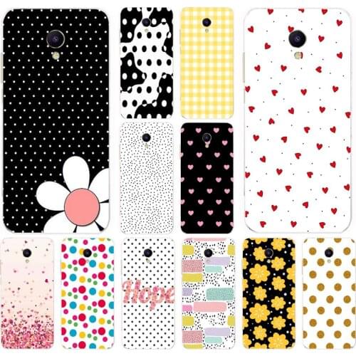 15AS Black and White Polka Dot Soft Silicone Back Cover Case for Meizu M5 M5C M5S Note M8 Lite X8 cover funda