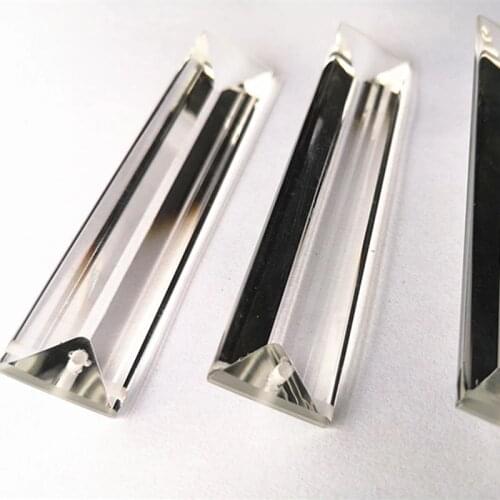 New Arrival 20pcs/lot 100*22*11mm K9 Crystal Triangular Prisms Hanging Pendants In One Hole (Free Rings) for Chandelier Parts
