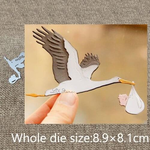 New Design Craft Metal stencil mold Cutting Dies Stork baby bird decoration scrapbook die cuts Album Paper Card Craft Embossing