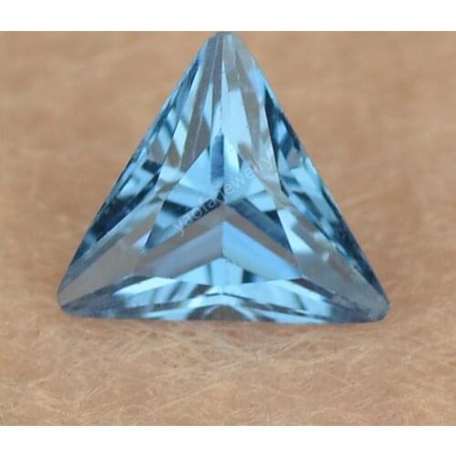 Wholesale 3x3~8x8mm 120# Light Sea Blue Triangle Shape Cut Acquamarine Synthetic Spinel Stone Loose Gems For Jewelry Setting