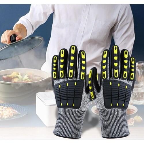 1 Pair BBQ Gloves 500/800 Degrees Celsius Heat Resistance TPR Kitchen Barbecue Oven Gloves Microwave Mitts Baking Supplies