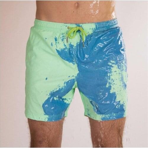 Beach Shorts Men Magical Color Change Swimming Short Trunks Summer Swimsuit Swimwear Shorts Quick Dry Bathing Beach Pants