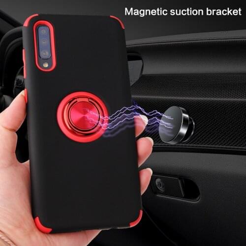 Luxury Armor Shockproof Case For Samsung Galaxy A70 A50 A30 A20 Hybrid Bumper Holder Case For Galaxy A20E A10E M10 Metal Ring
