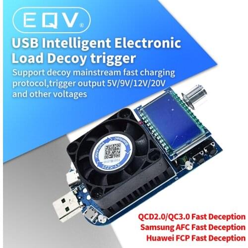 25W 35W QC2.0 QC3.0 USB electronic load adjustable constant current aging resistor battery voltage capacity tester voltmeter