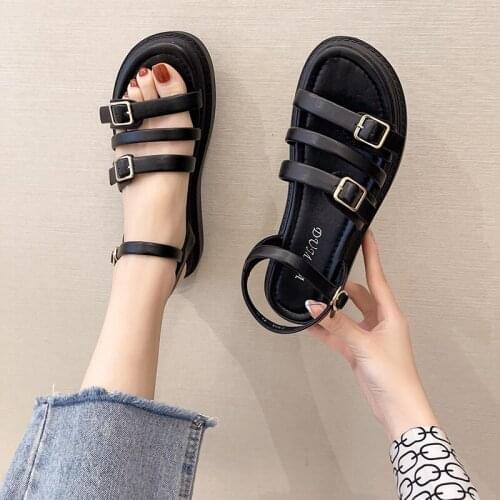 Chunky Sandals Women PU Leather Platform Sandals Women Fashion New Summer Sandal Shoes Party Casual Holiday Shoes