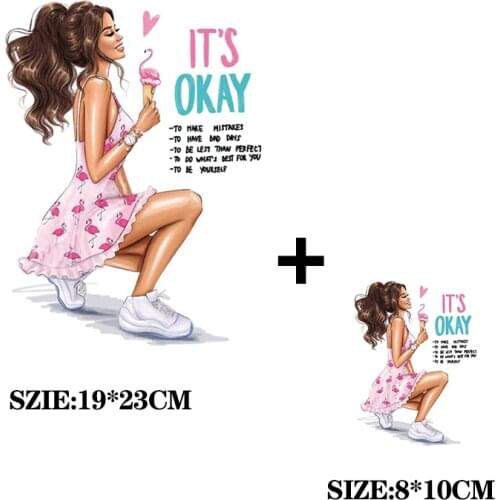 The new Fashion Girl Sticker For T-shirt Thermal Transfer Patch Iron On Transfer Diy Clothes Washable Patches Decoration Appliqu