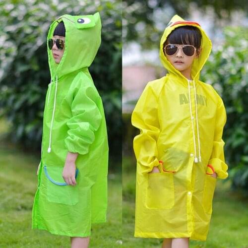 Waterproof 1PCS Kids Raincoat Children Rain Coat Rainwear Windproof Rainsuit Cartoon Animal Style Student Poncho