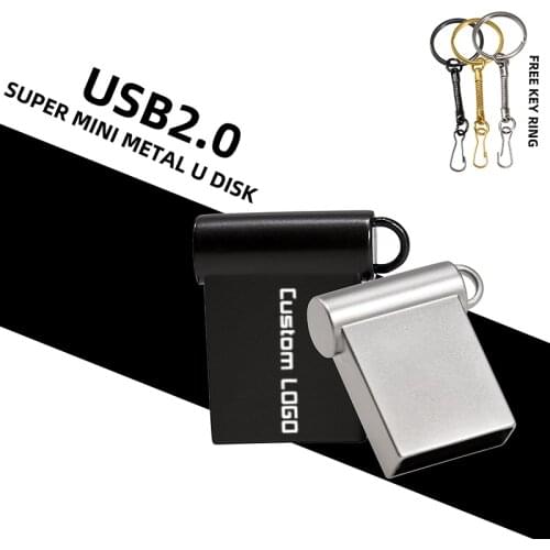 Waterproof Super Mini Metal USB Flash Drive 128GB 64GB 32GB 16GB 8GB 4GB memory stick pendrive u disk with key chain