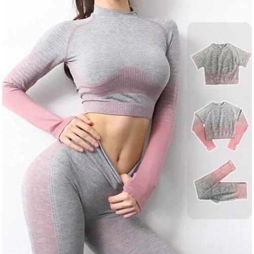 Women Seamless Gym Set Yoga Suits Women Yoga Set Gym Clothing Female Sport Fitness Suit Running Clothes Yoga Top Yoga Leggings