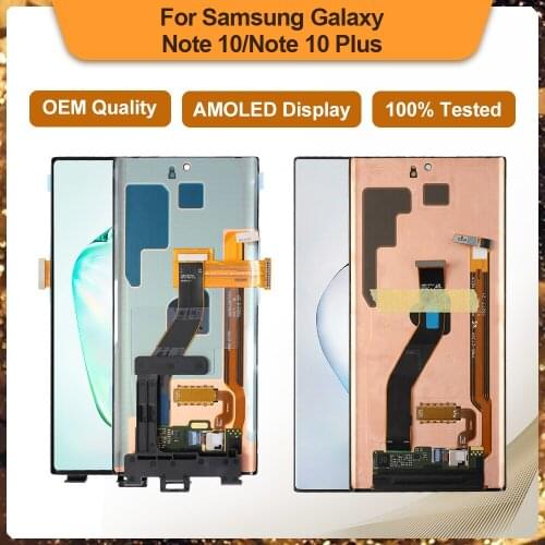 AMOLED LCD for Samsung Galaxy Note 10 Note 10 Plus 100% OEM Display Touch Screen Digitizer Assembly Replacement With Frame