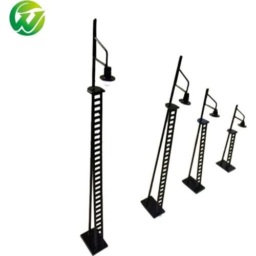 10pcs/lot 10.5cm HO N OO 1/100 Scale LED Architectural Model Metal Copper Streets LampLamppost Model Railway Street Lighting