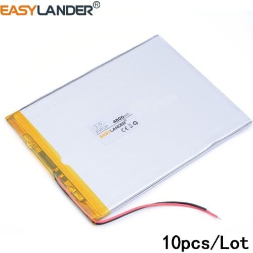 10pcs /Lot 3.7 V 3795130 4800 mah lithium Li ion polymer rechargeable battery For Power bank PAD DVD Naptop e-book video game