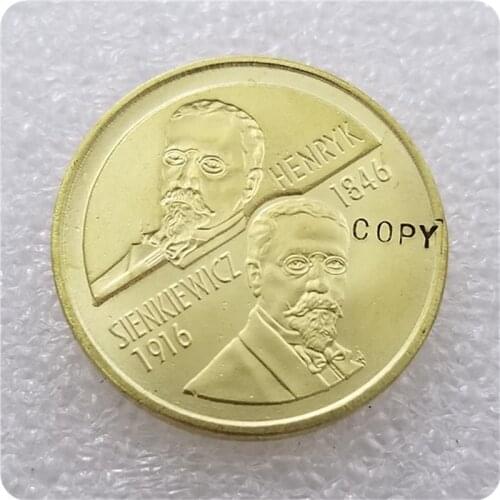 1996 Poland coin 150 years after birth SIENKIEWICZ HENRYK COPY FREE SHIPPING