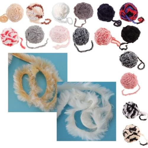 32 Meters Knitting Faux Fur Yarn Woven for Sweater Scarf Hats Blankets Knitting