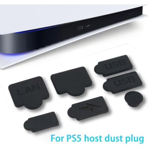 7Pcs/set Three Color Silicone Dust Plugs For Sony Playstation5 USB Interface Anti-Dust Cover Plug For PS5 Game Console Accessory