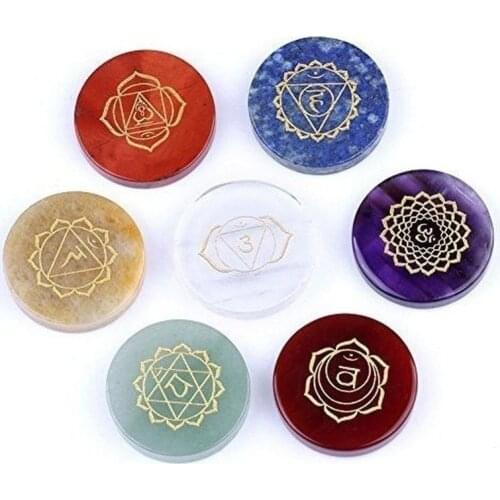 7pcs Natural Crystal Healing Stone Decompression Seven Chakra Energy Stone Colorful Stone Agate Stone Aura Diviner Ornaments