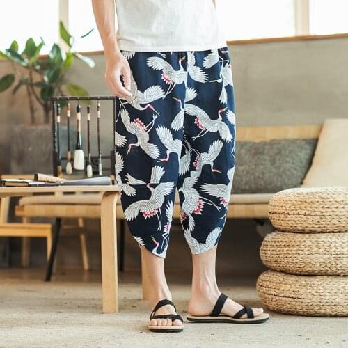 Online Chinese Store Summer Harem Pants Kimonos Trousers Plus Size Loose Chinese Pants Man Asian Streetwear Kimono Pants FF2743