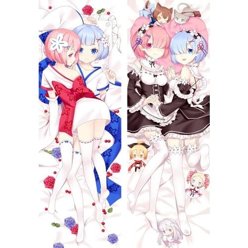 Re:Zero Kara Hajimeru Isekai Seikatsu Rem Ram Pillow Case Anime Dakimakura Waifu Hugging Body Decorative Pillow Cover Cushion