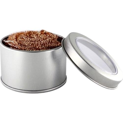 Cleaning Ball Desoldering Soldering Iron Mesh Filter Cleaning Nozzle Tip Copper Wire Cleaner Ball Metal Dross Box Clean Ball