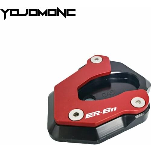 Para kawasaki ER-6N er6n er 6n ER-6F er6f er 6f motocicleta cnc kickstand pé suporte lateral extensão placa de apoio almofada co