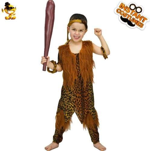 DSPLAY Cosplay Ancient Clothing Original New Style Fashionable Caveman Boy Childrens Day Party Loose Handsome Boy Headband Suit