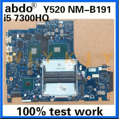 DY512 NM-B191 is suitable for Lenovo Y520-15IKBN notebook motherboard 5B20N00291 CPU i5 7300HQ GTX1050 DDR4 100% test work