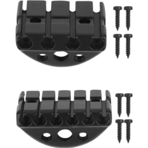 String Locking Nut 4-string/6-String Headless Electric Bass Guitar String Locking Nut Set Guitar Zinc Alloy DIY Parts with Screw