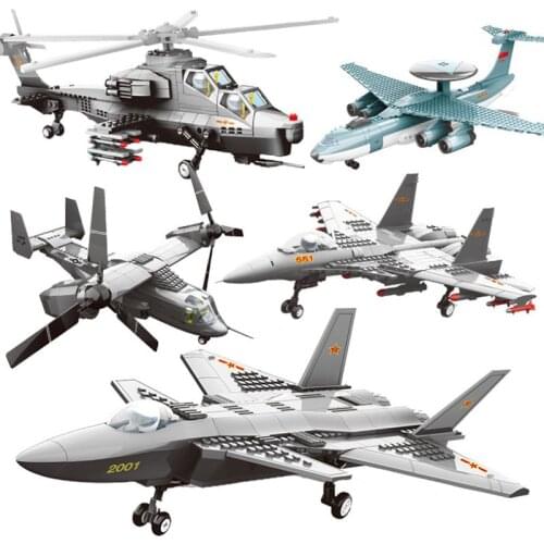J15 Flying Shark Carrier-based Fighter Military Building Blocks Model Fit Airplane Bricks Toys Gifts For Kids Boys