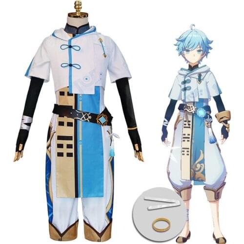 Game Genshin Impact Chongyun Cosplay Costumes Set Jacket Lining Shorts Accessories Suit Adult Unisex Prop