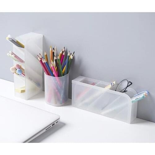 Creative Multifunctional 4 Grid Desktop Organizer Pen Holder Makeup Storage Box School Office Accessories Stationery
