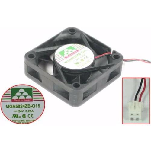 Magic MGA5024ZB-O15 DC 24V 0.25A 50x50x15mm 2-Wire Server Cooling Fan