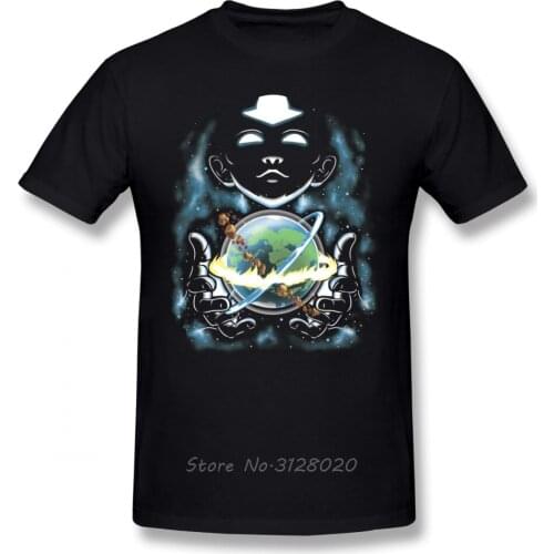 Fashionable Cartoon Avatar The Last Airbender Aang T Shirt Men Cotton O-neck TShirt Hip Hop Tees Tops Streetwear Harajuku